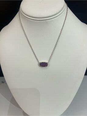 Kendra Scott Drusy purple silver Tone Necklace